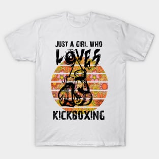 Just a girl who loves kickboxing retro design T-Shirt